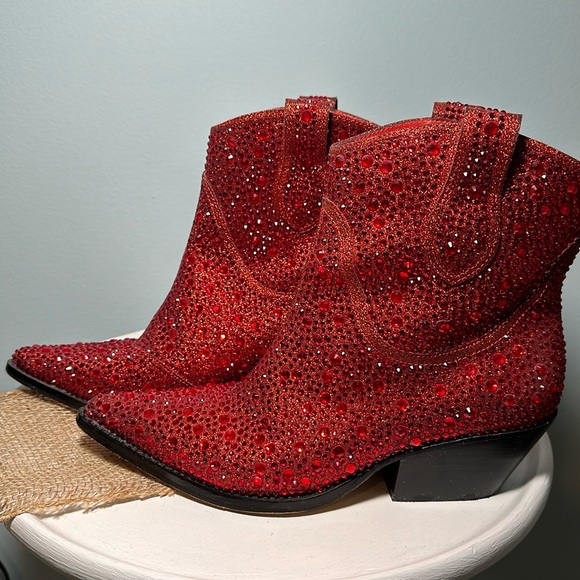 Jessica Simpson Shoes - Jessica Simpson RED Glitter boots size 7